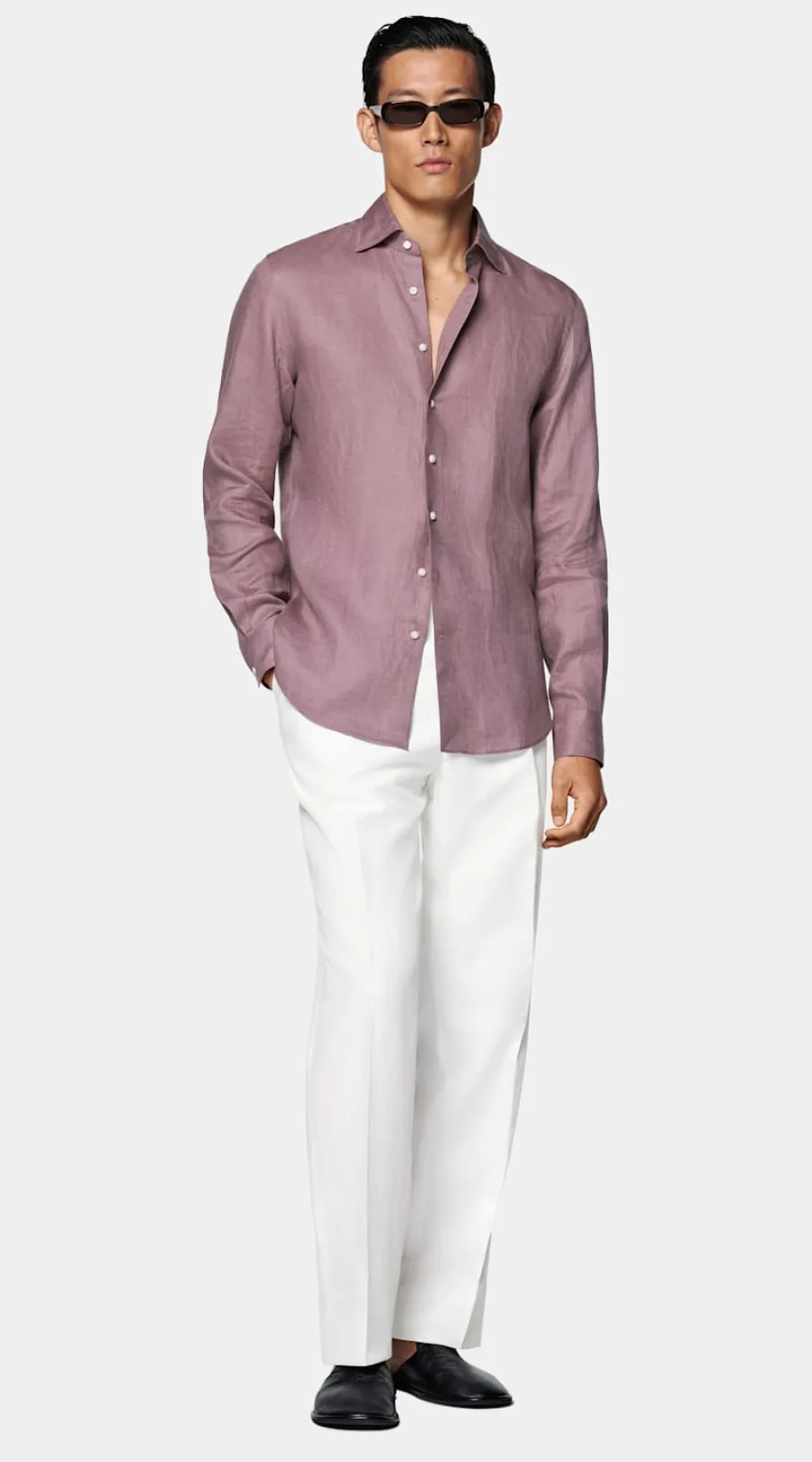 Cheap Hemd purpur Tailored Fit Freizeithemden