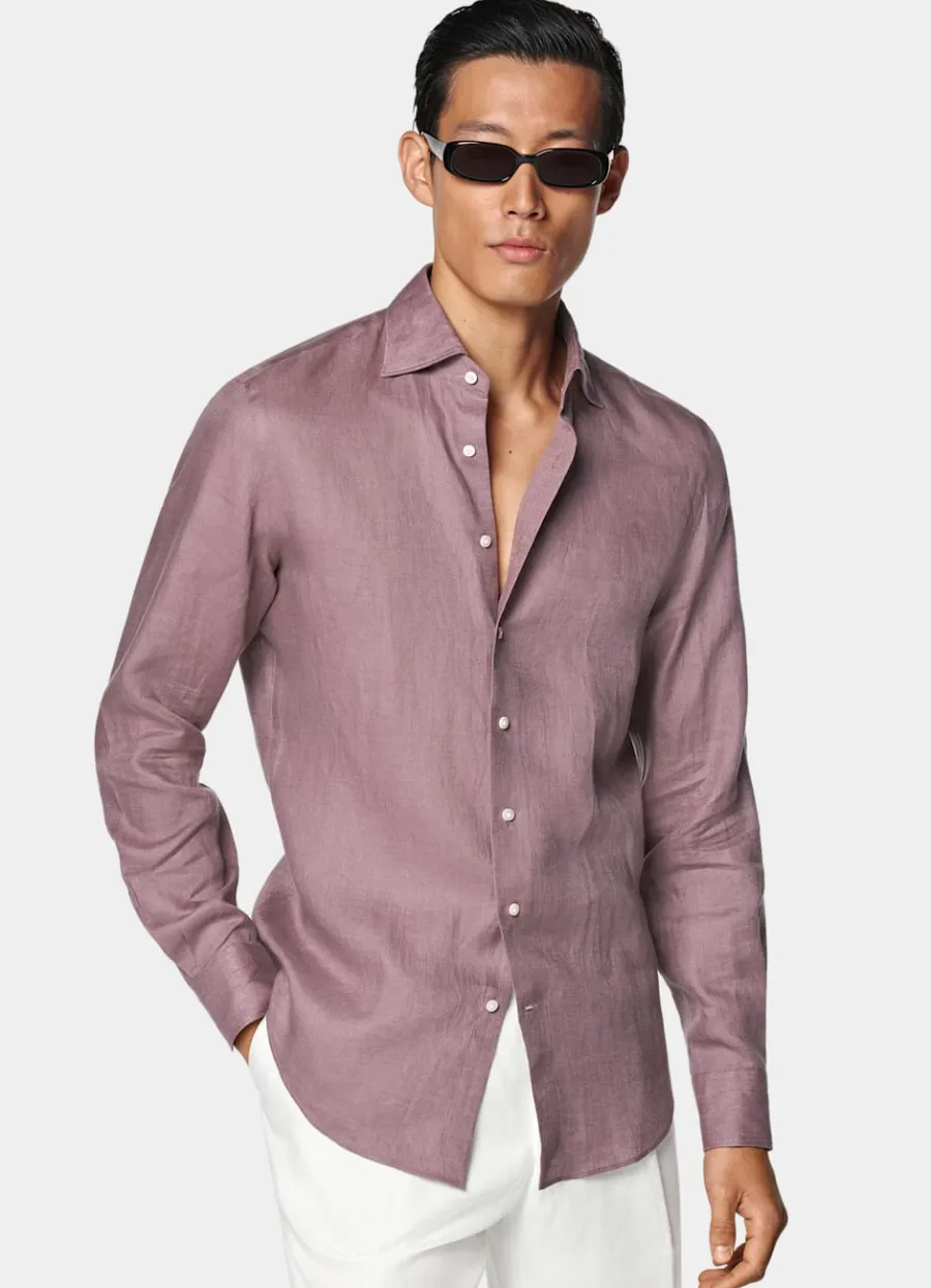 Cheap Hemd purpur Tailored Fit Freizeithemden