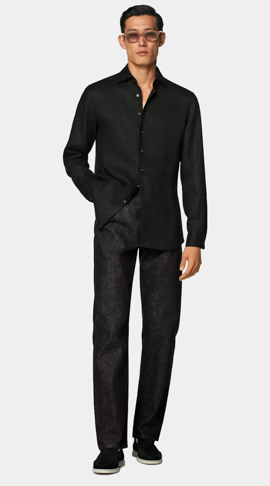 Cheap Hemd schwarz Tailored Fit Freizeithemden