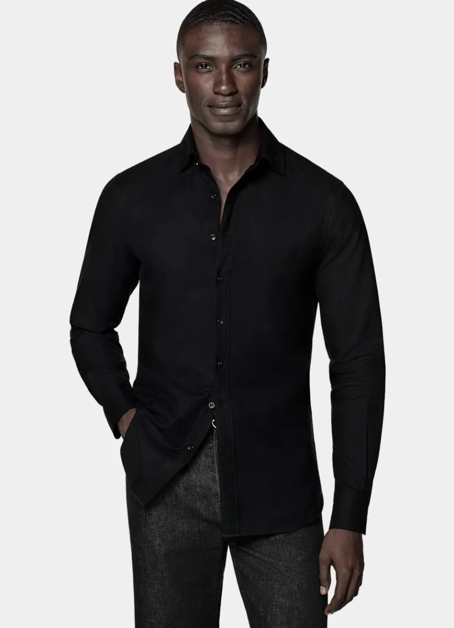 Best Sale Hemd schwarz Tailored Fit Freizeithemden