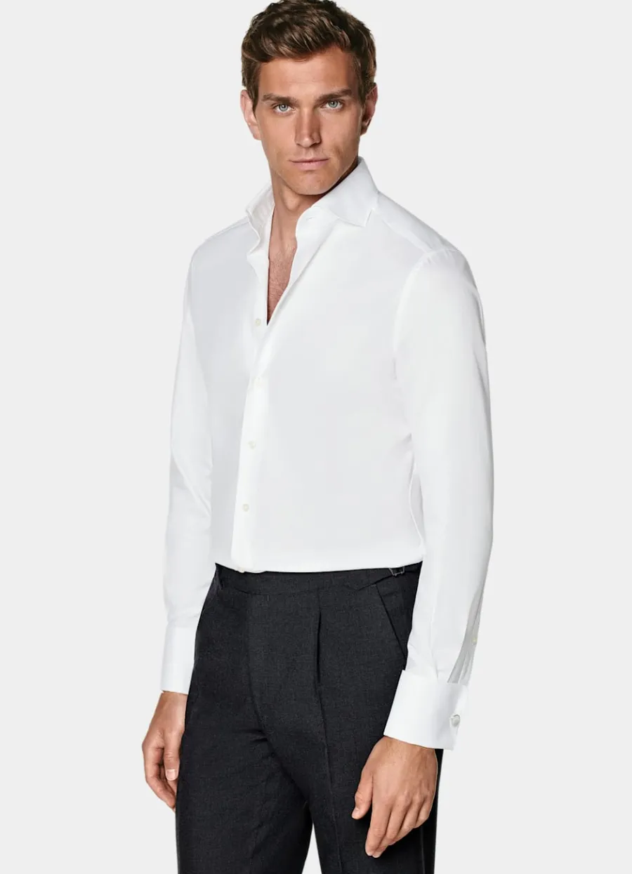 Best Sale Hemd weiß Doppelmanschette Tailored Fit Klassische & Businesshemden