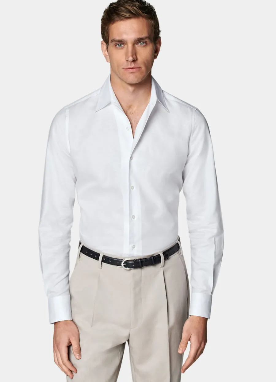 Flash Sale Hemd weiß klassischer Onepiece-Kragen Slim Fit Klassische & Businesshemden