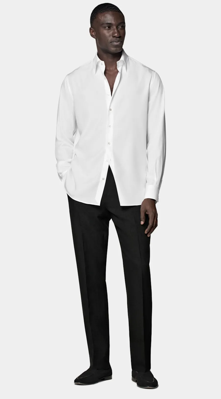 Sale Hemd weiß Pointkragen Slim Fit Freizeithemden
