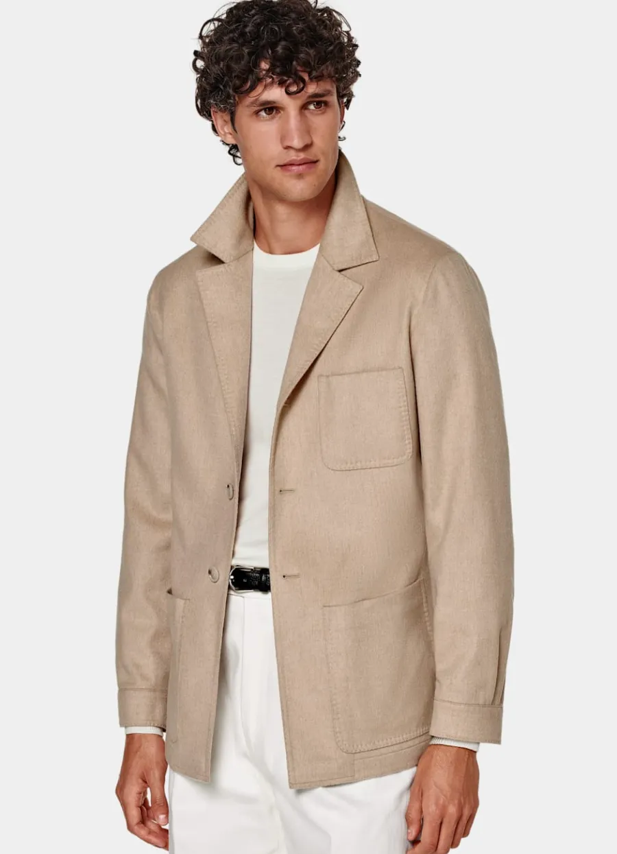 Shop Hemd-Sakko hellbraun Relaxed Fit Sakkos