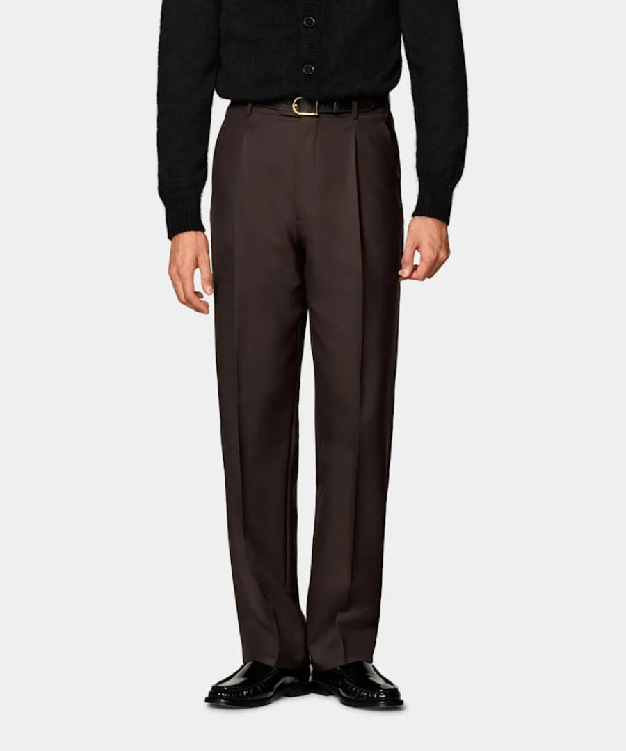Clearance Hose dunkelbraun Wide Leg straight Hosen