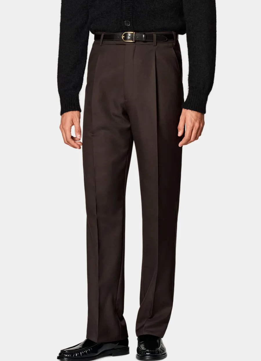 Clearance Hose dunkelbraun Wide Leg straight Hosen