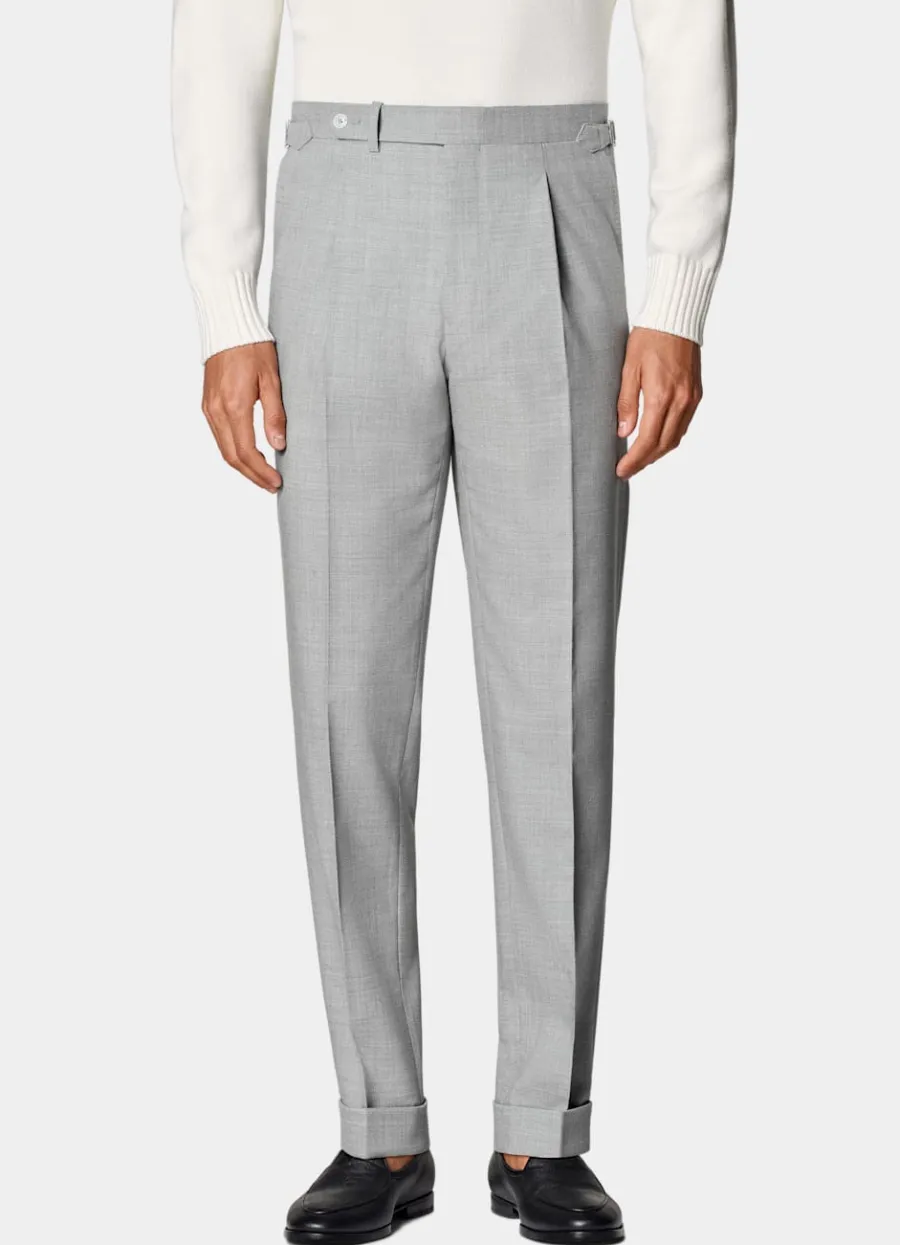 Best Hose hellgrau Slim Leg tapered Hosen