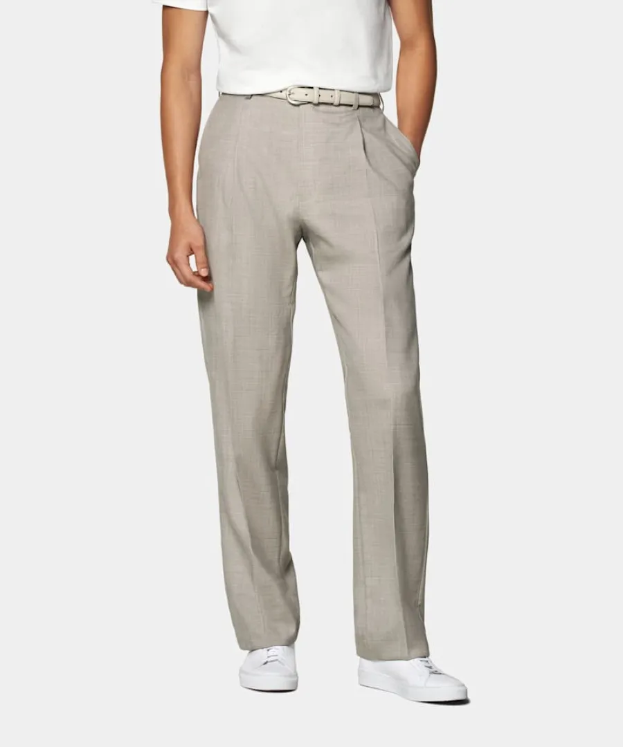 Sale Hose helltaupe Wide Leg straight Hosen