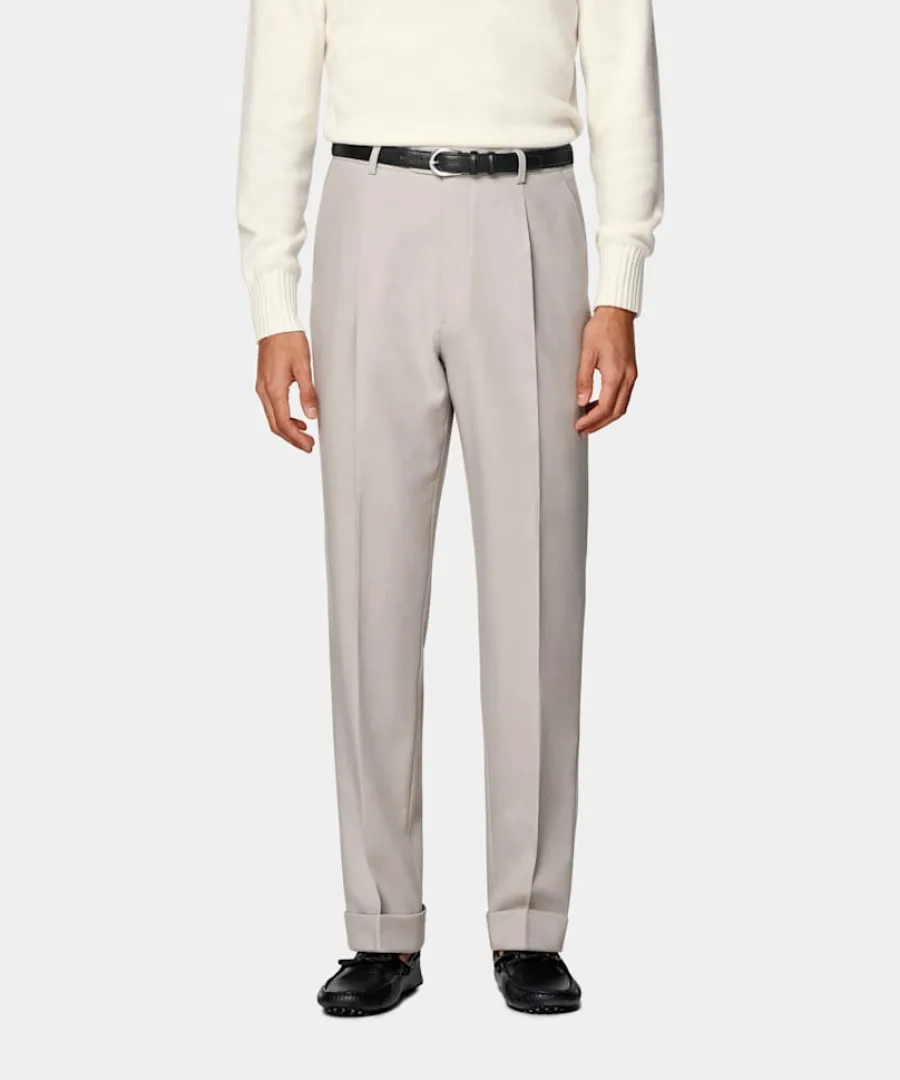 New Hose helltaupe Wide Leg tapered Hosen
