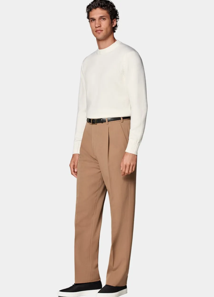 hose_mittelbraun_wide_leg_straight_2.webp Online Hose mittelbraun Wide Leg straight Hosen
