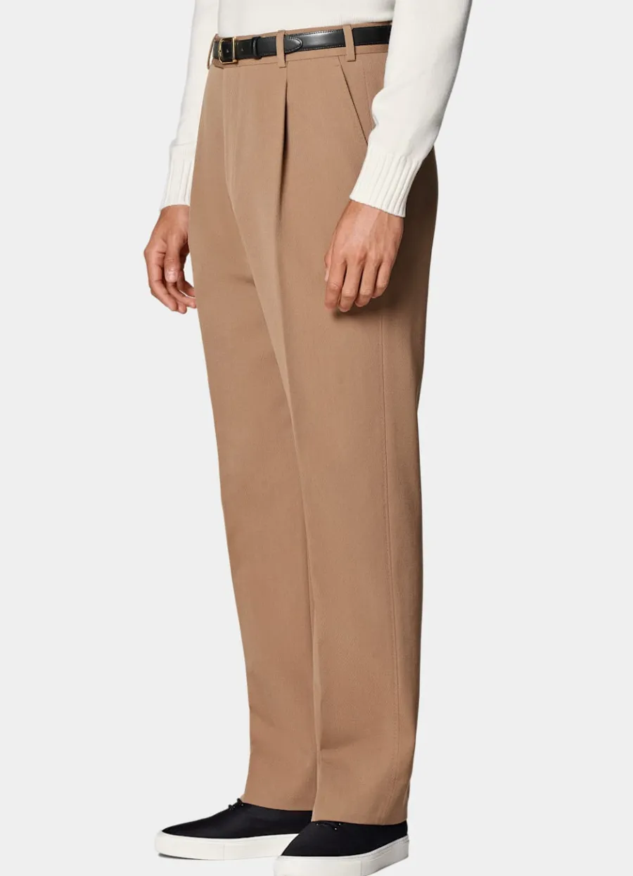 hose_mittelbraun_wide_leg_straight_3.webp Online Hose mittelbraun Wide Leg straight Hosen