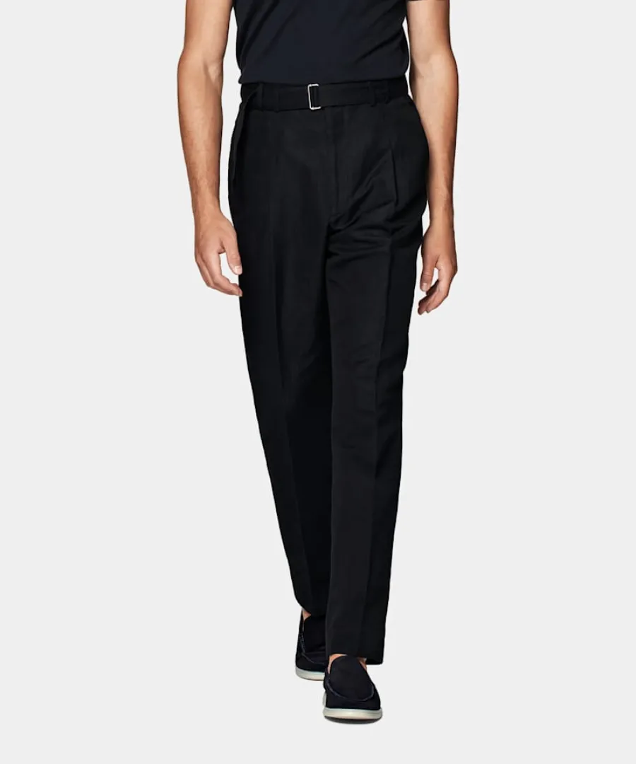 Fashion Hose navy Wide Leg tapered Hosen