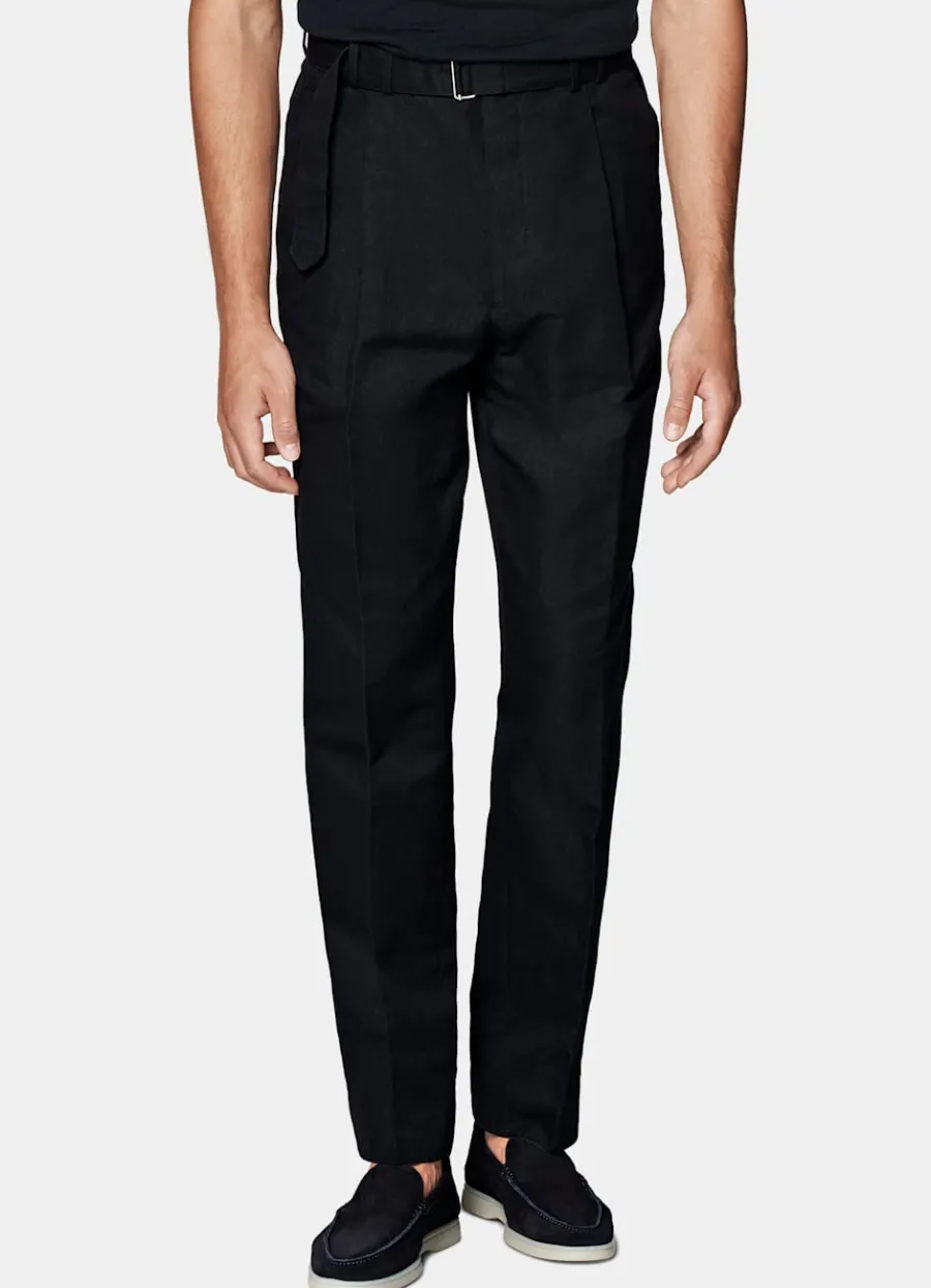 Fashion Hose navy Wide Leg tapered Hosen