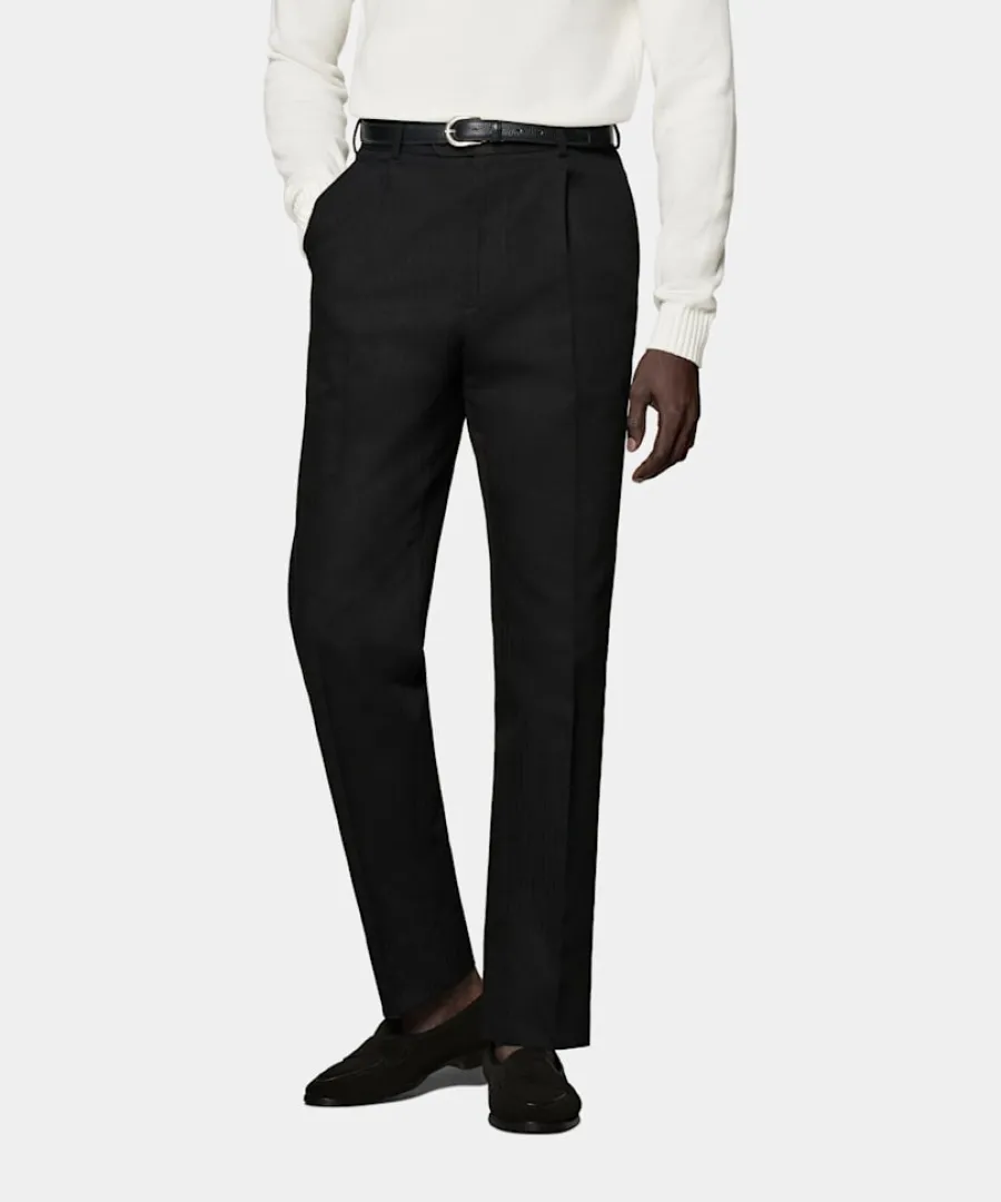 Shop Hose schwarz Fischgrätmuster Wide Leg tapered Hosen