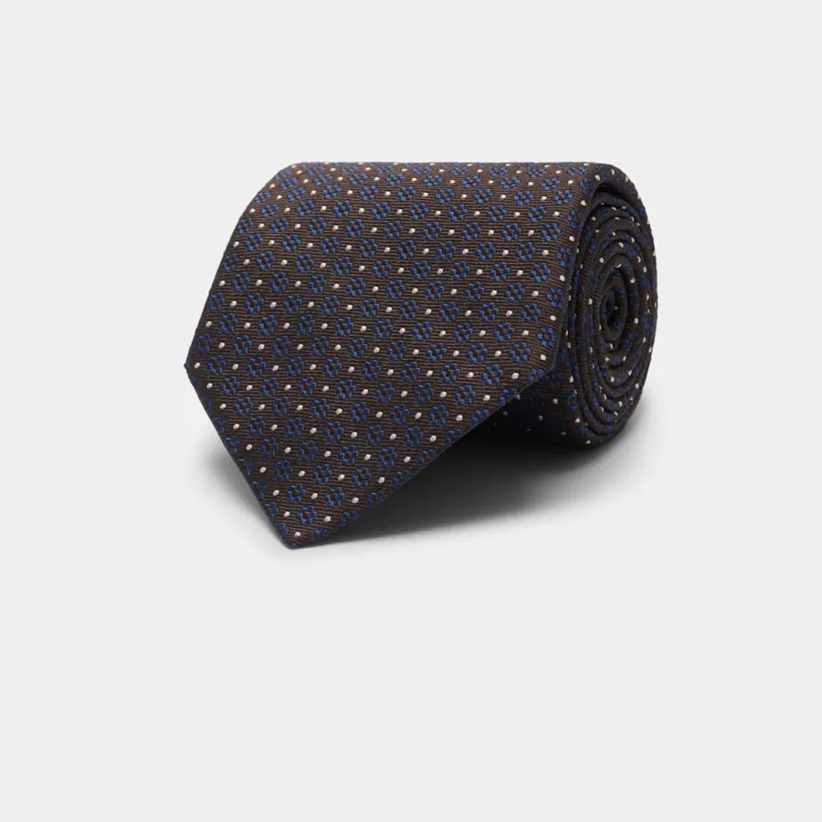 Cheap Krawatte braun mit floralem Muster Krawatten & Fliegen