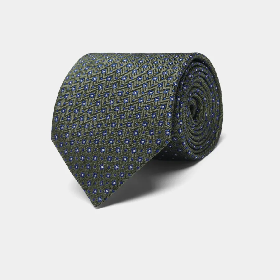 Shop Krawatte grün mit floralem Muster Krawatten & Fliegen