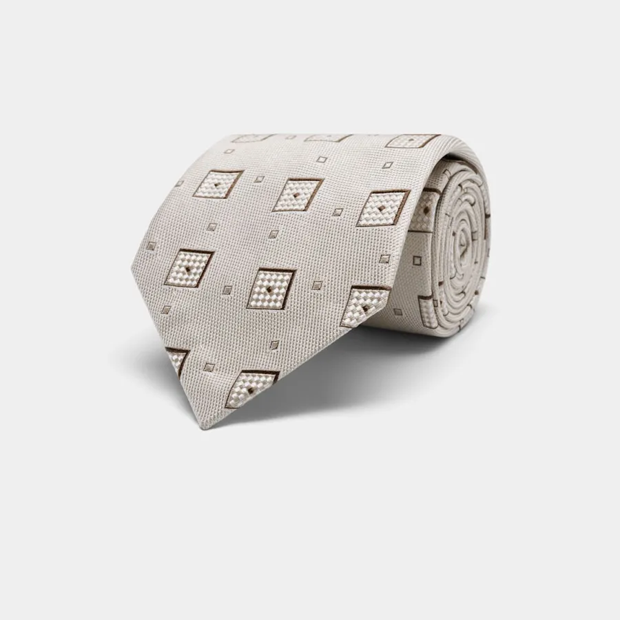 Flash Sale Krawatte hellbraun Grafikmuster Krawatten & Fliegen