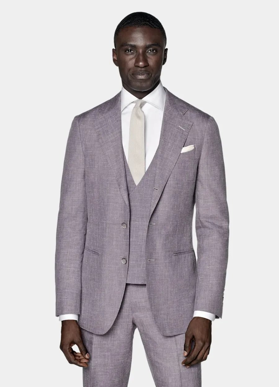 Sale Lazio Anzug purpur dreiteilig Tailored Fit Formelle Hochzeit | Hochzeitsanzüge