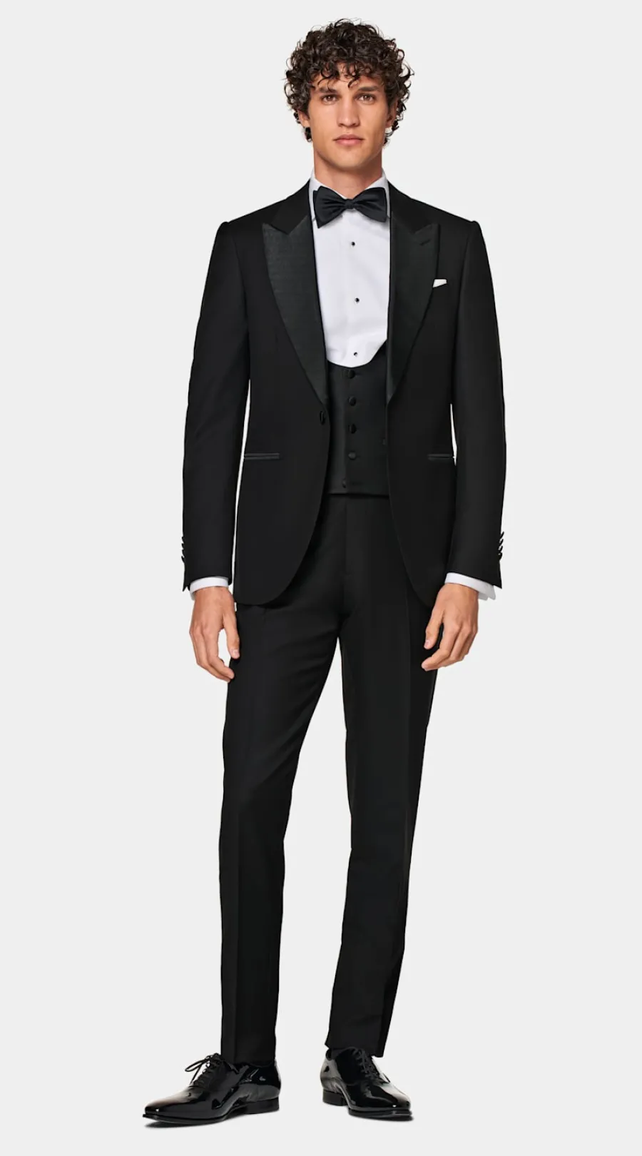Discount Lazio Smoking dreiteilig schwarz Tailored Fit Black Tie | Smokings