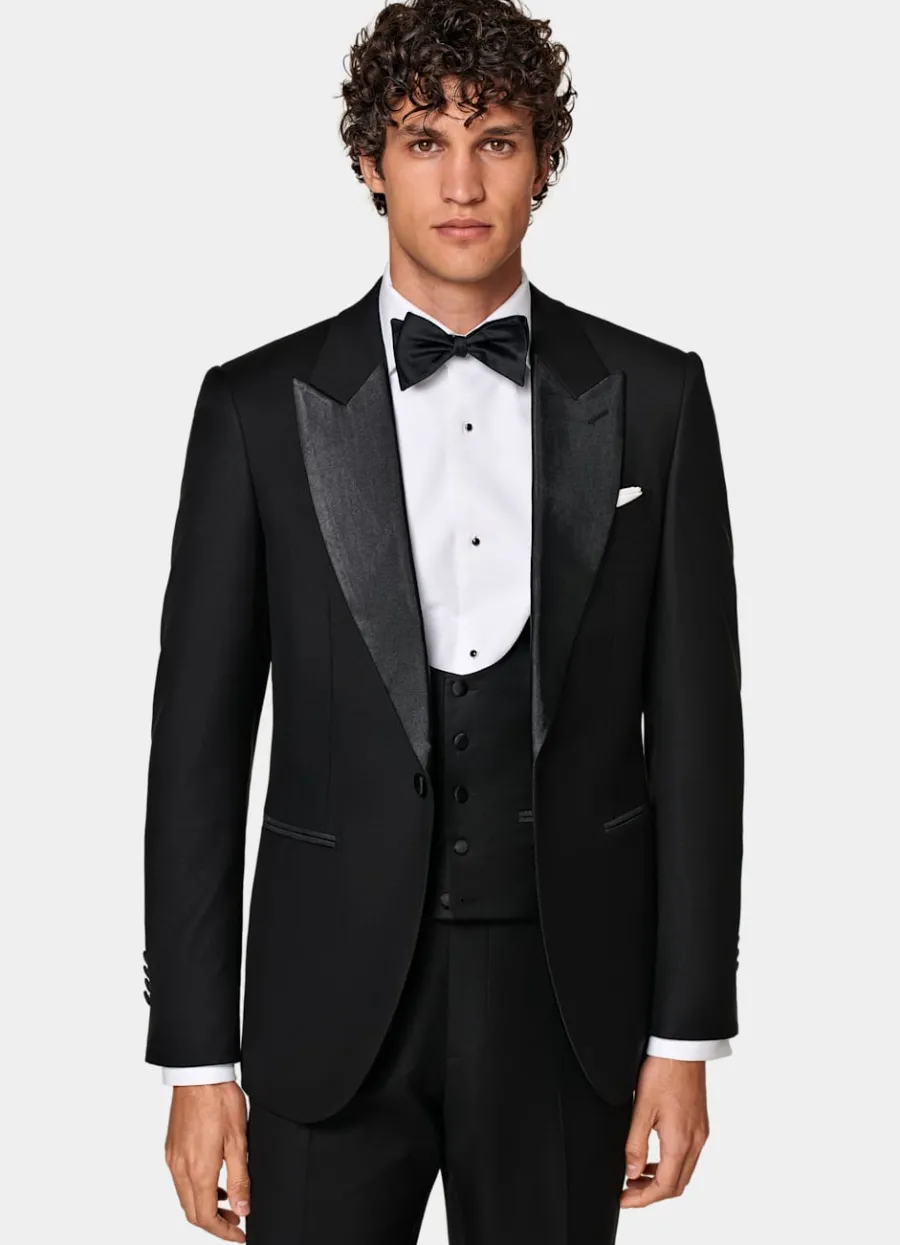 Discount Lazio Smoking dreiteilig schwarz Tailored Fit Black Tie | Smokings