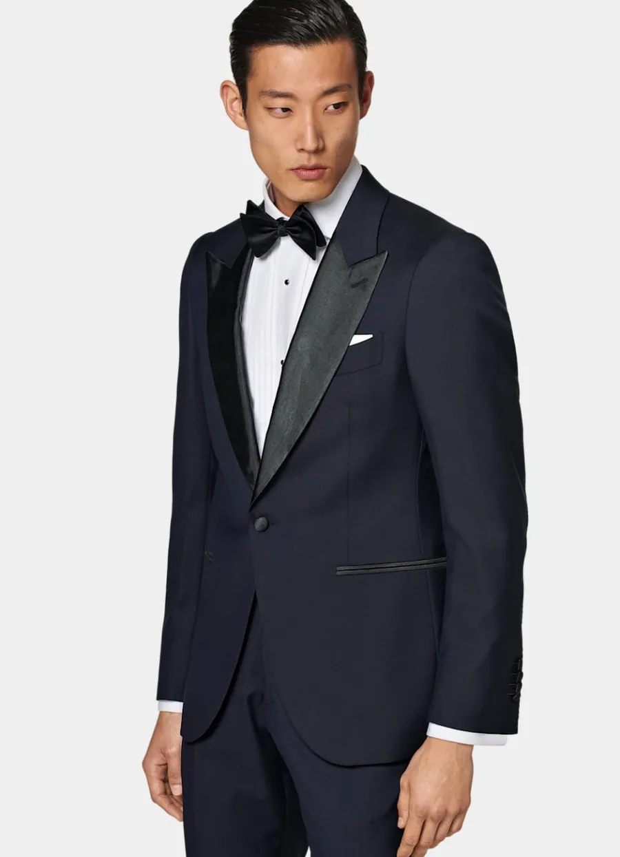 Fashion Lazio Smoking navy Tailored Fit Black Tie | Smokings