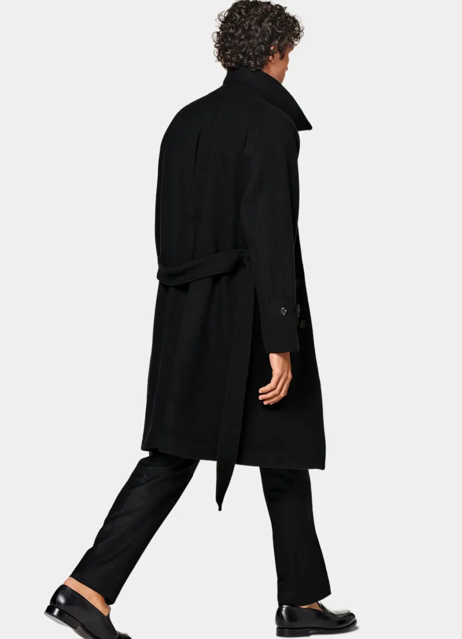 mantel_schwarz_fischgrtmuster_grtel_3.webp Best Sale Mantel schwarz Fischgrätmuster Gürtel Mäntel
