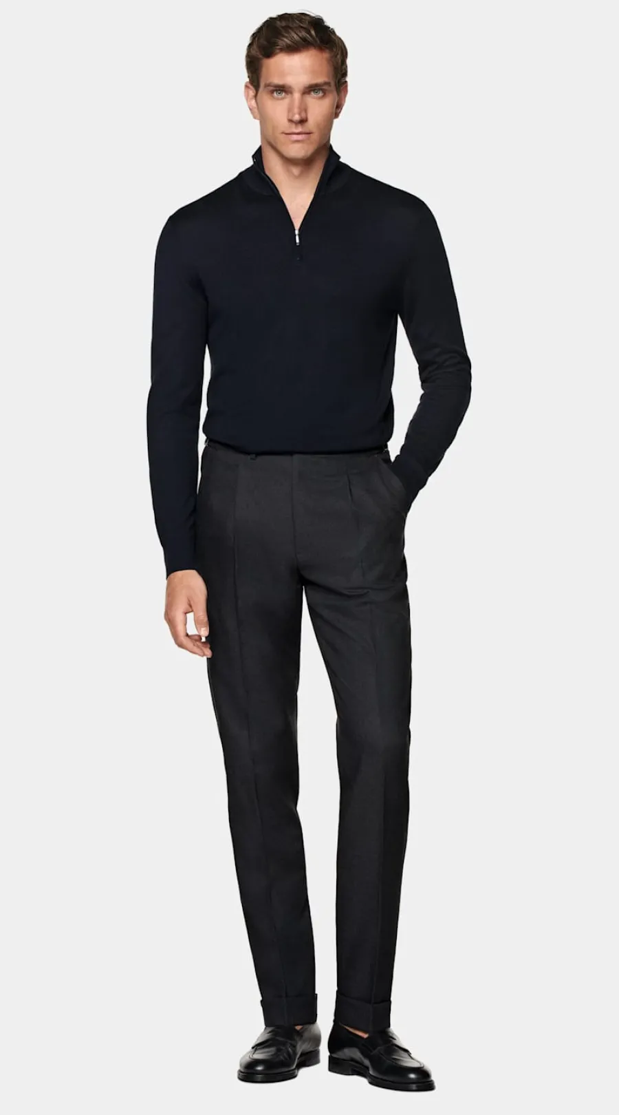 Flash Sale Merino Halber Reißverschluss Pullover Mit Reißverschluss