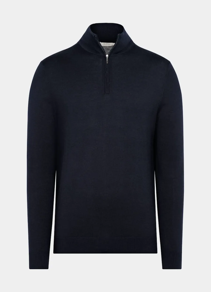 merino_navy_halber_reiverschluss_6.webp Flash Sale Merino Halber Reißverschluss Pullover Mit Reißverschluss