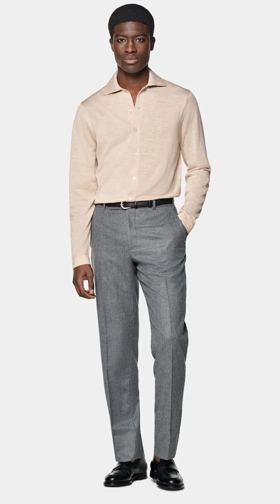 Flash Sale Merino Polo-Cardigan Langarm Strickhemden | Cardigans