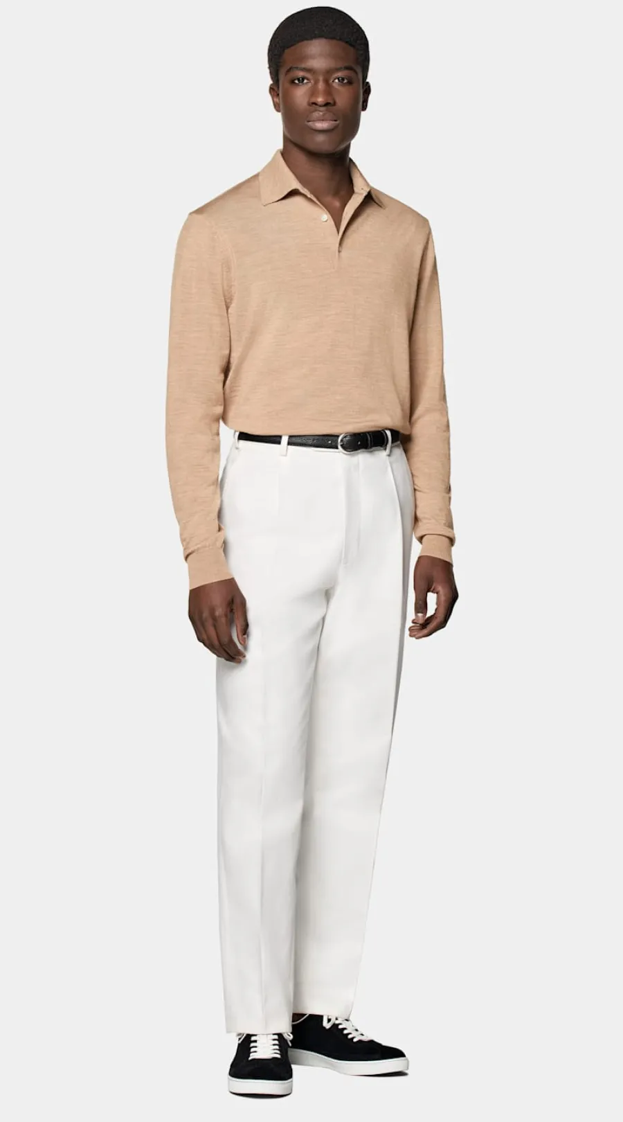 Best Merino Poloshirt Langarm mittelbraun Poloshirts | Poloshirts