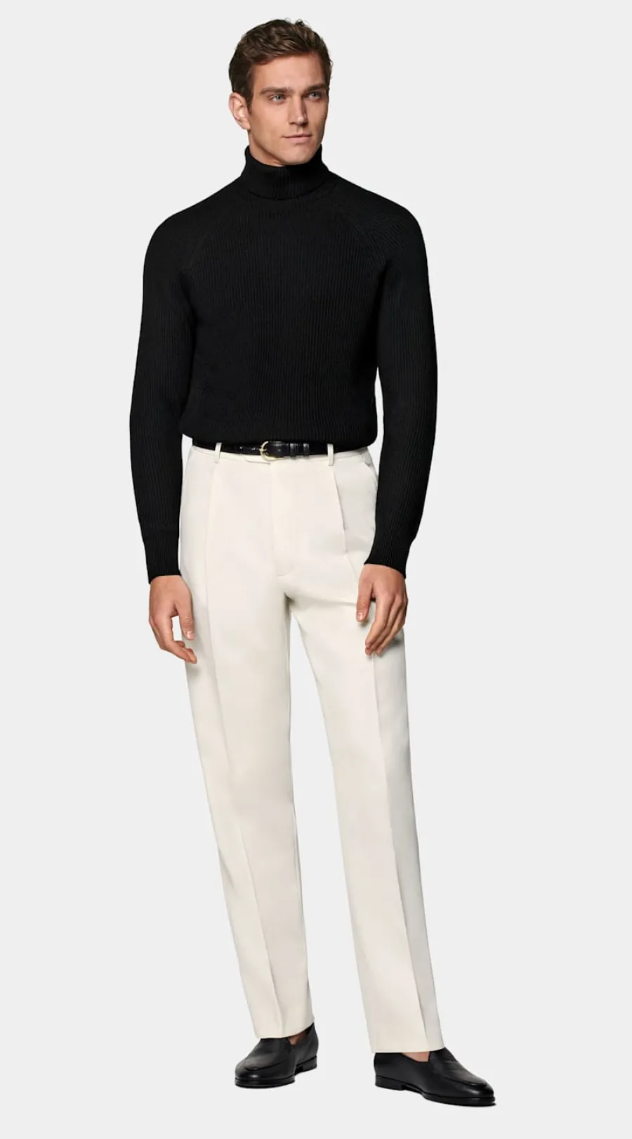 Best Sale Merino Rollkragenpullover schwarz Rippstrick Rollkragenpullover