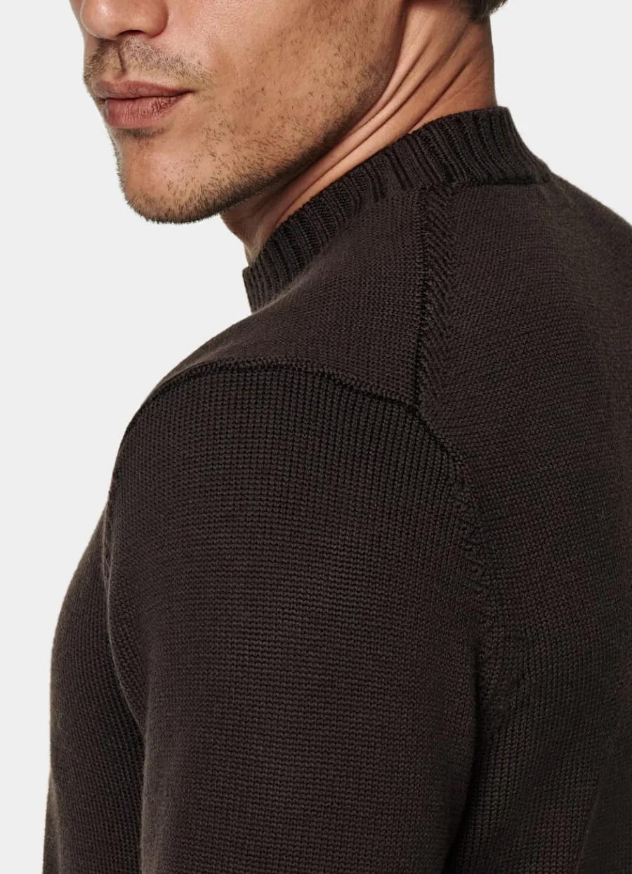 merino_rundhalspullover_dunkelbraun_2.webp Store Merino Rundhalspullover dunkelbraun Pullover Mit Rundhalskragen & V-Ausschnitt