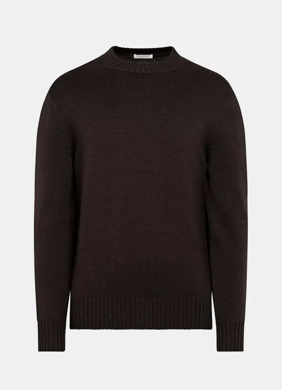 merino_rundhalspullover_dunkelbraun_5.webp Store Merino Rundhalspullover dunkelbraun Pullover Mit Rundhalskragen & V-Ausschnitt