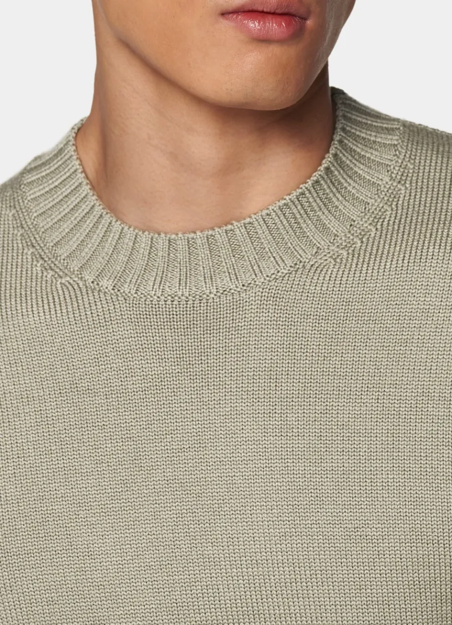 merino_rundhalspullover_mittelgrn_2.webp Cheap Merino Rundhalspullover mittelgrün Pullover Mit Rundhalskragen & V-Ausschnitt