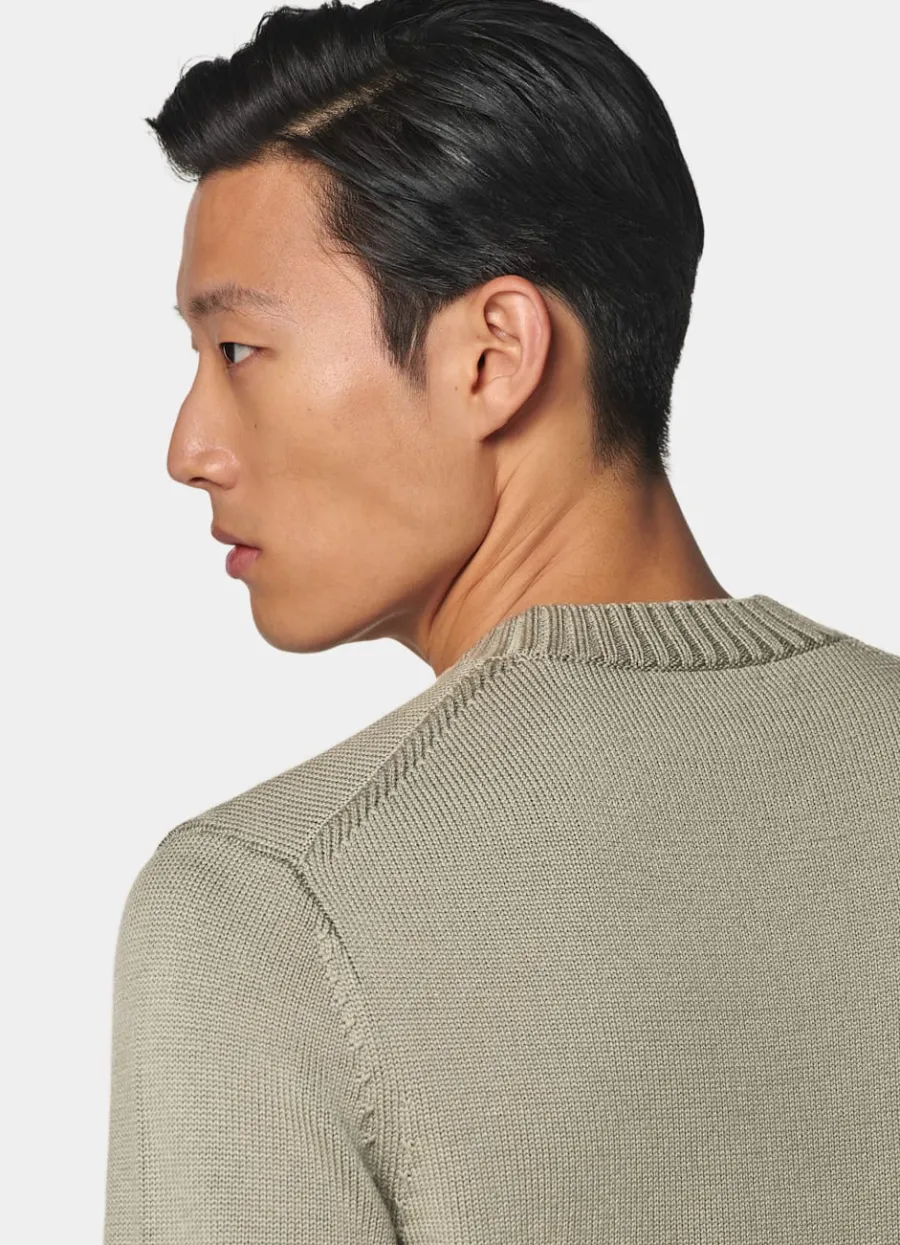 merino_rundhalspullover_mittelgrn_5.webp Cheap Merino Rundhalspullover mittelgrün Pullover Mit Rundhalskragen & V-Ausschnitt