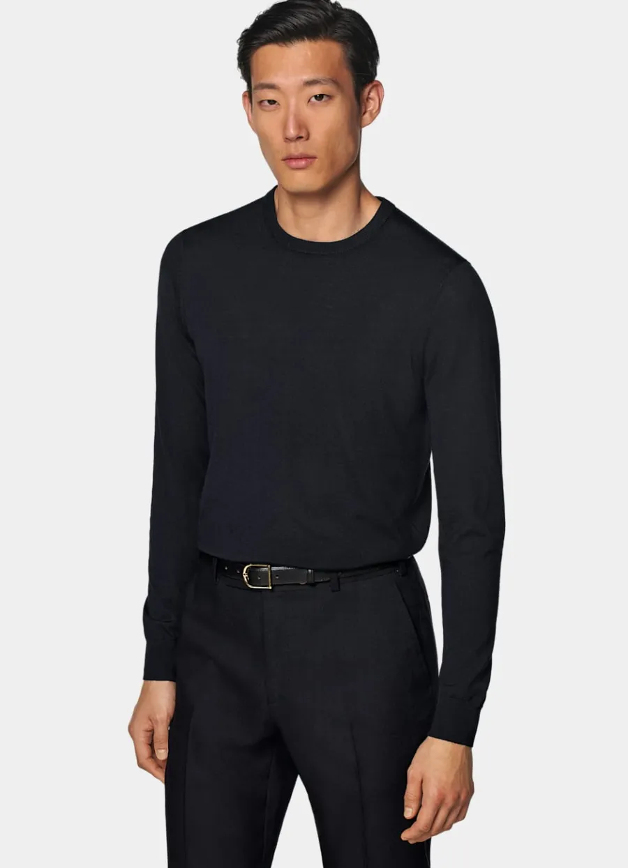 Discount Merino Rundhalspullover Pullover Mit Rundhalskragen & V-Ausschnitt