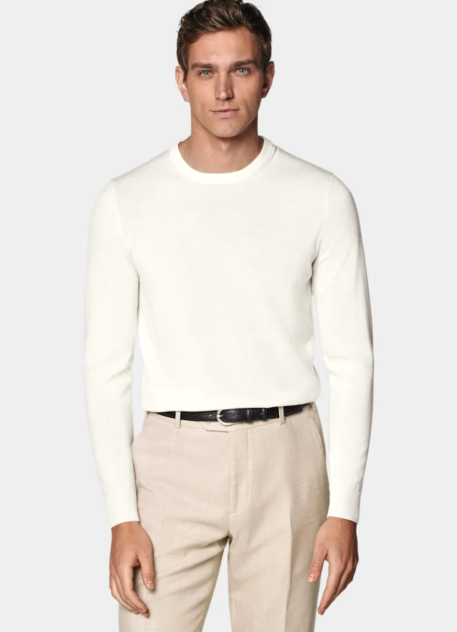 Fashion Merino Rundhalspullover Pullover Mit Rundhalskragen & V-Ausschnitt