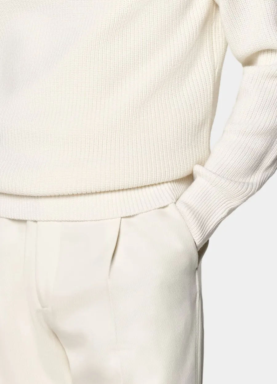 merino_rundhalspullover_offwhite_rippstrick_2.webp Outlet Merino Rundhalspullover Rippstrick Pullover Mit Rundhalskragen & V-Ausschnitt
