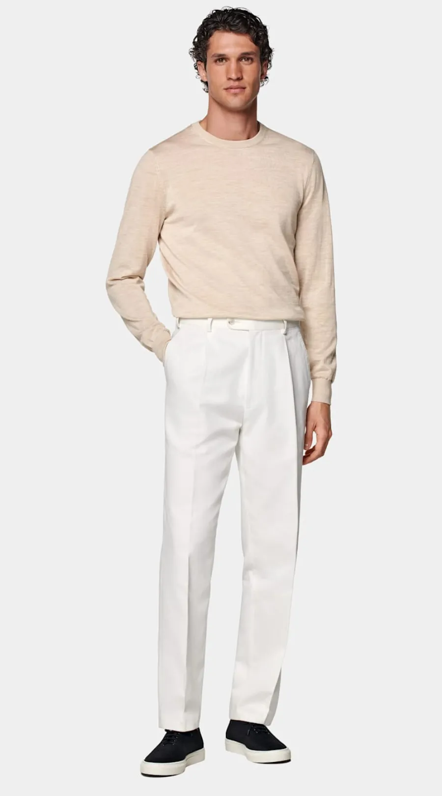 Outlet Merino Rundhalspullover Pullover Mit Rundhalskragen & V-Ausschnitt