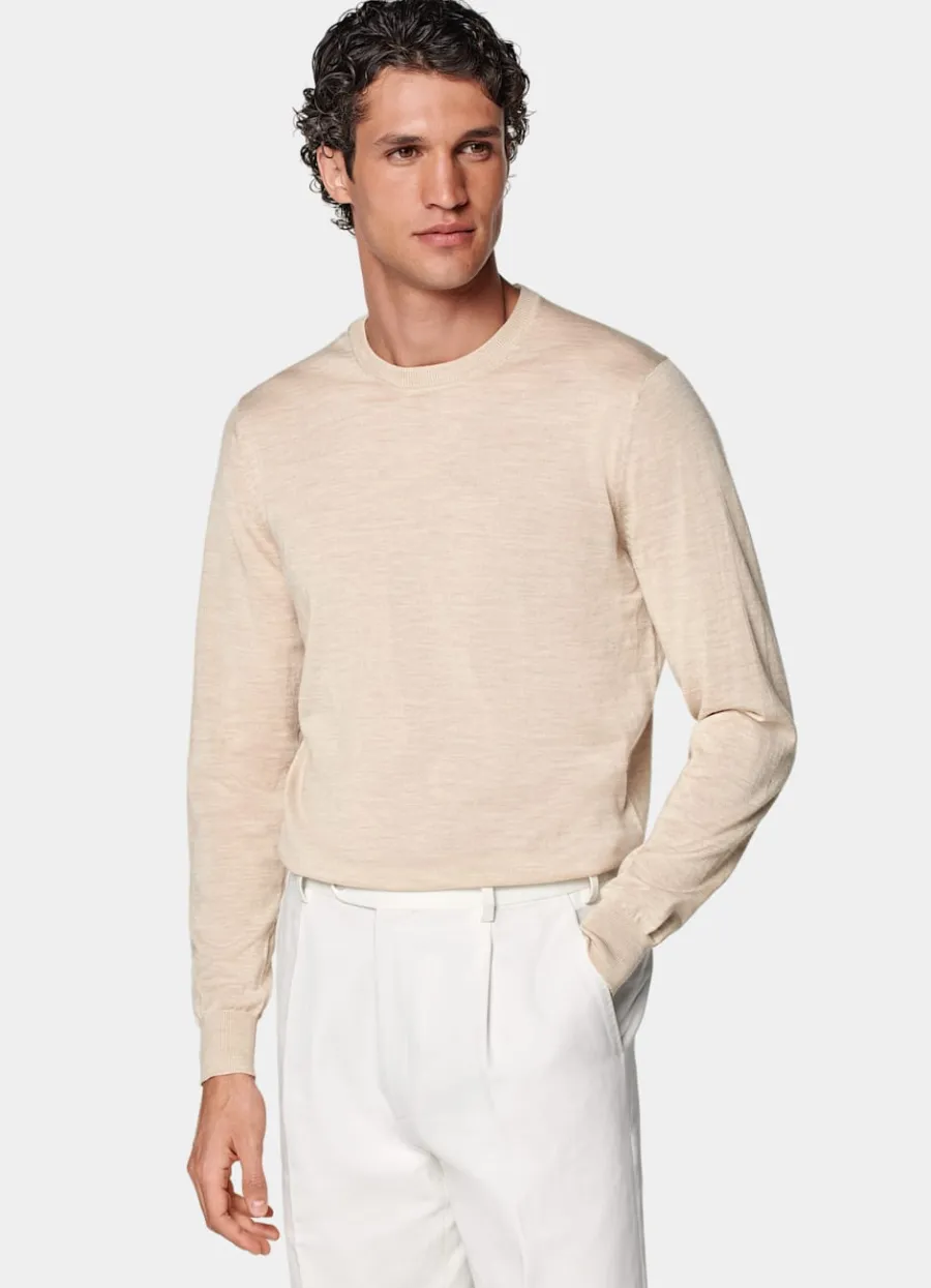 Outlet Merino Rundhalspullover Pullover Mit Rundhalskragen & V-Ausschnitt