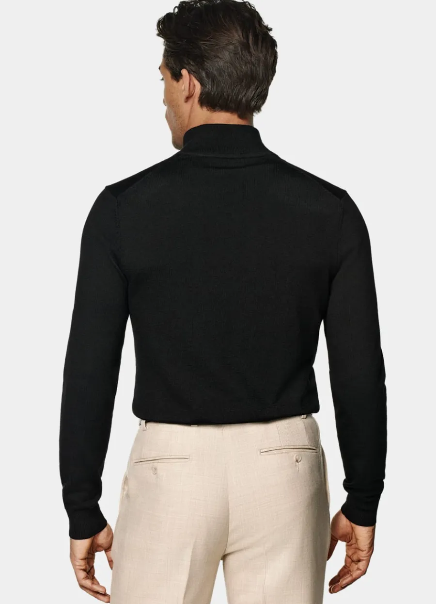 merino_schwarz_halber_reiverschluss_4.webp Discount Merino schwarz Halber Reißverschluss Pullover Mit Reißverschluss