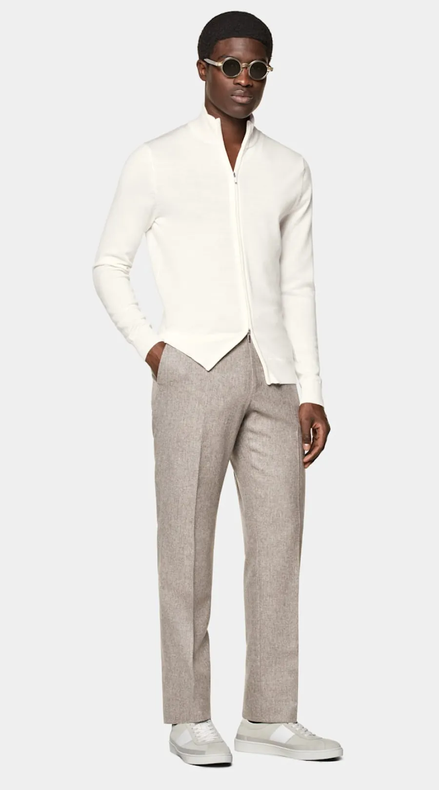 Store Merino Zip-Cardigan Pullover Mit Reißverschluss