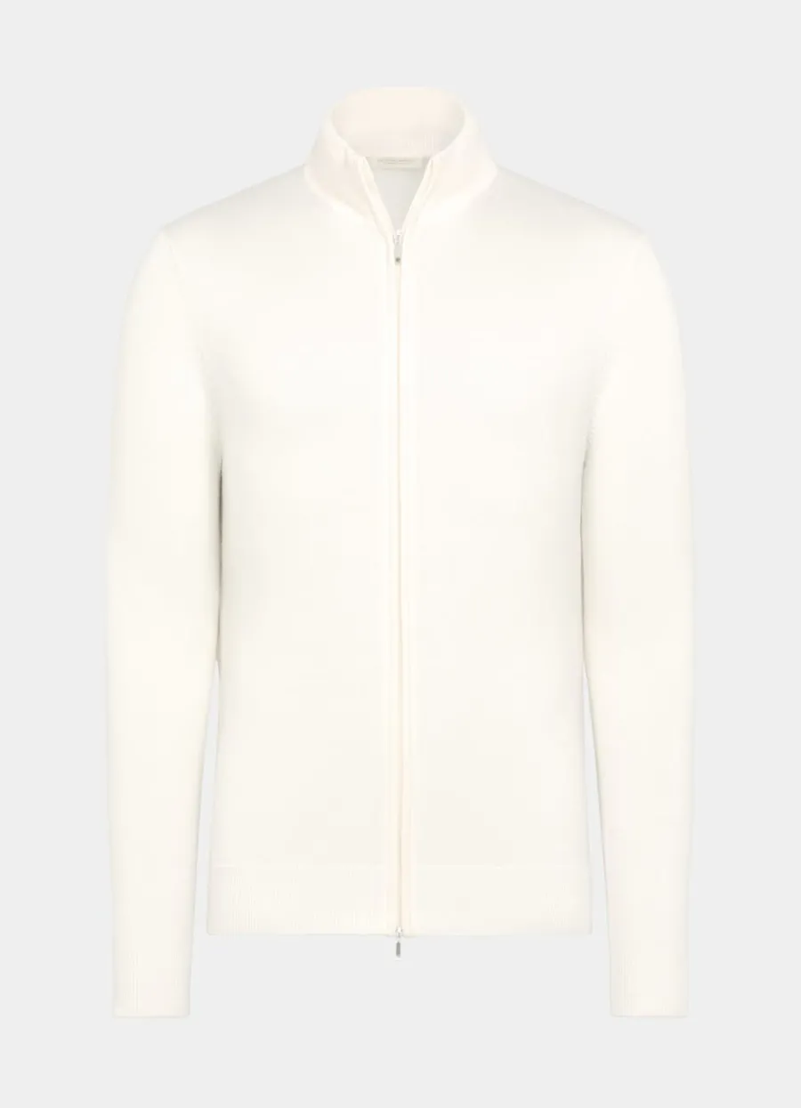 merino_zipcardigan_offwhite_6.webp Store Merino Zip-Cardigan Pullover Mit Reißverschluss