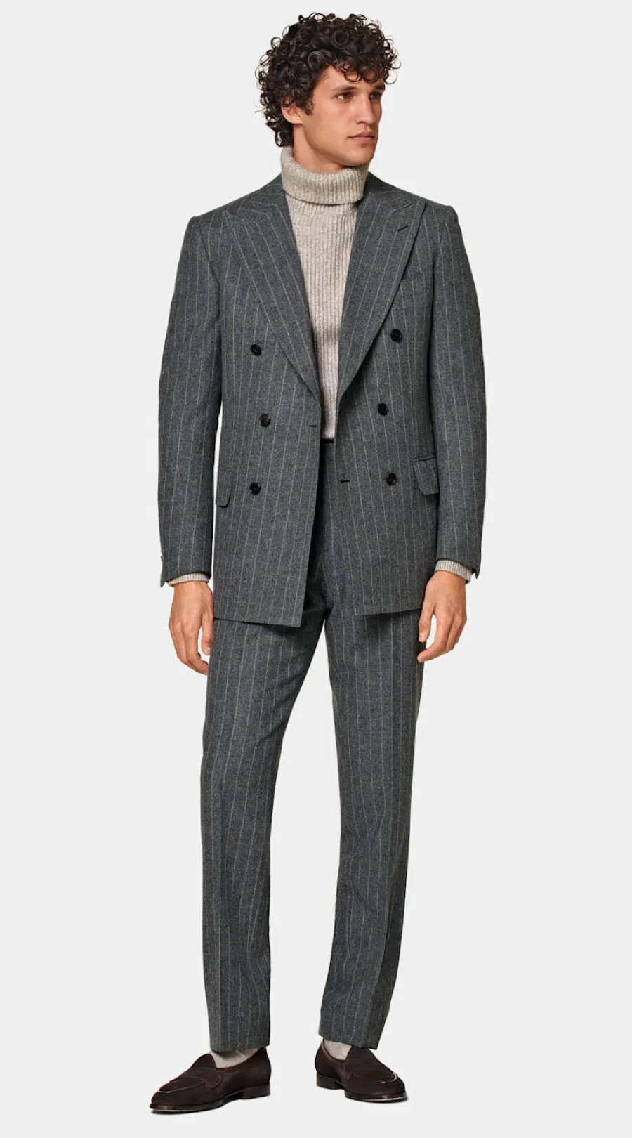 Discount Milano Anzug dunkelgrau gestreift Tailored Fit Moderne Anzüge