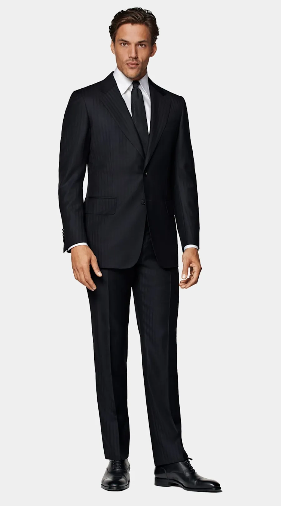 Discount Milano Anzug navy gestreift Tailored Fit Klassische Anzüge