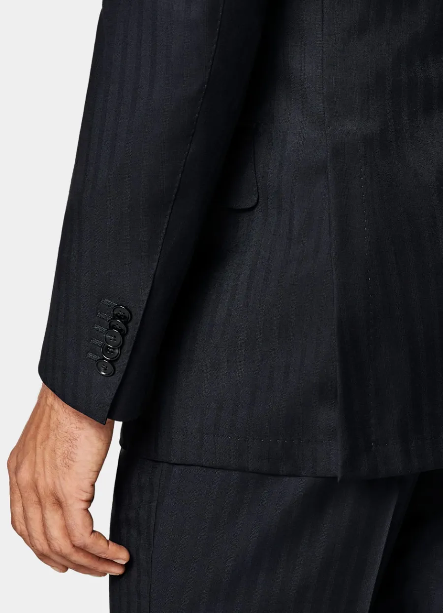 milano_anzug_navy_gestreift_tailored_fit_2.webp Discount Milano Anzug navy gestreift Tailored Fit Klassische Anzüge