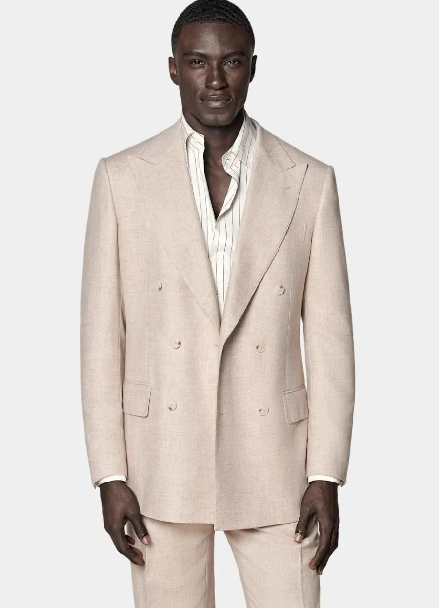 Cheap Milano Anzug sand Tailored Fit Winterhochzeit | Cocktail-Hochzeit