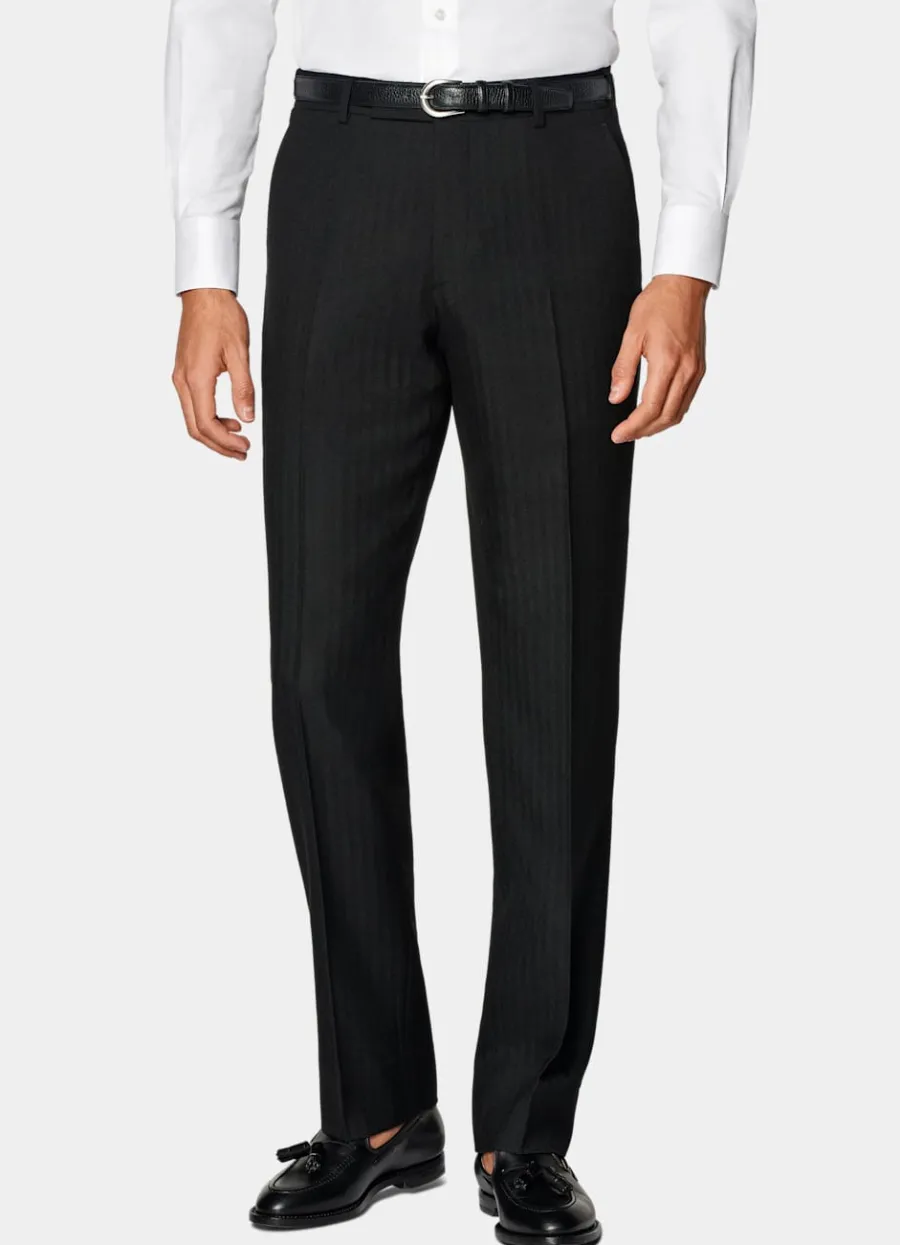 milano_anzug_schwarz_fischgrtmuster_tailored_fit_5.webp Best Milano Anzug schwarz Fischgrätmuster Tailored Fit Formelle Hochzeit | Hochzeitsanzüge
