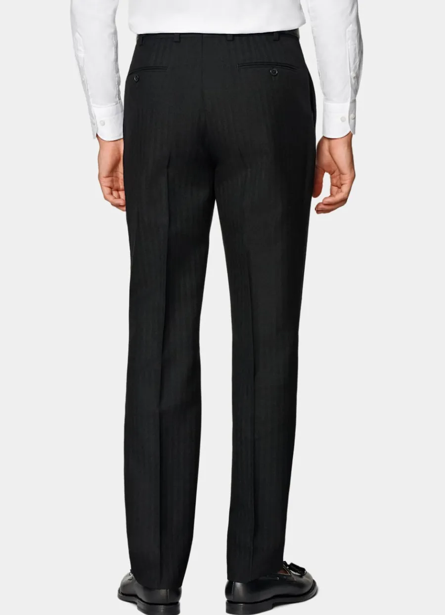milano_anzug_schwarz_fischgrtmuster_tailored_fit_7.webp Best Milano Anzug schwarz Fischgrätmuster Tailored Fit Formelle Hochzeit | Hochzeitsanzüge