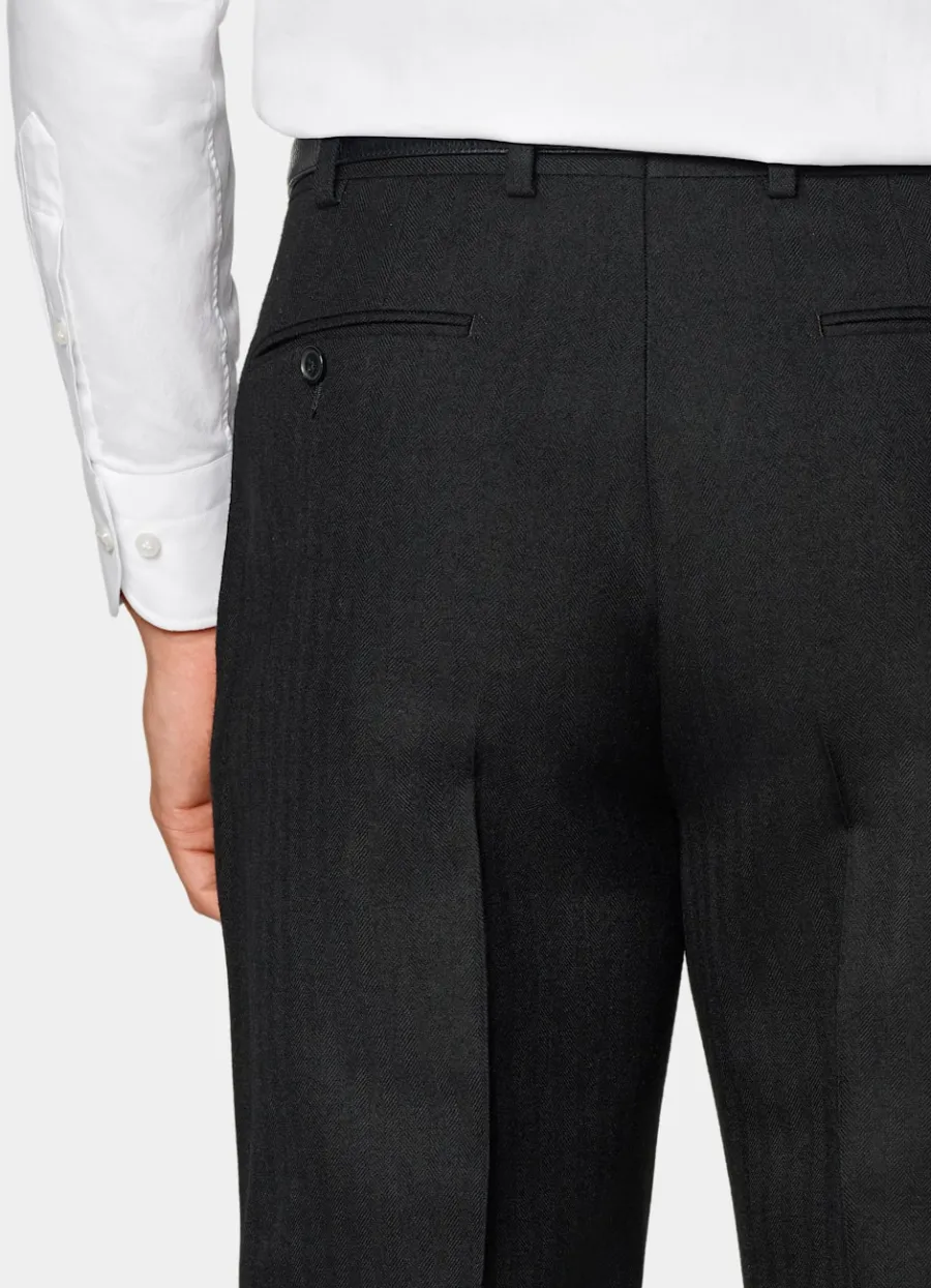 milano_anzug_schwarz_fischgrtmuster_tailored_fit_8.webp Best Milano Anzug schwarz Fischgrätmuster Tailored Fit Formelle Hochzeit | Hochzeitsanzüge